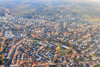 Favorite School Kuppenheim GWRS and City Church of St. Sebastian in Kuppenheim in the state Baden-Wuerttemberg, Germany