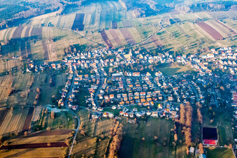 Aerial photograpy of District Völkersbach in Malsch in the state Baden-Wuerttemberg, Germany