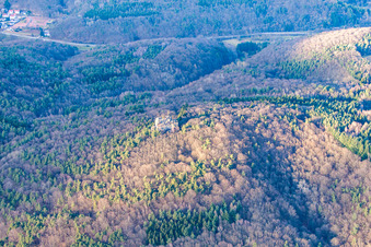 Aerial photograpy of Climbing rock in Waldhambach in the state Rhineland-Palatinate, Germany
