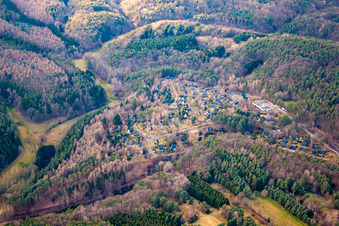 Eichwald holiday village in the district Gossersweiler in Gossersweiler-Stein in the state Rhineland-Palatinate, Germany from above