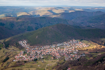 Aerial photograpy of Village view in Wernersberg in the state Rhineland-Palatinate, Germany