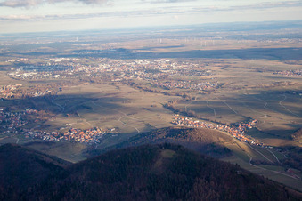 Aerial view of Landau from the west in Landau in der Pfalz in the state Rhineland-Palatinate, Germany