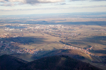 Aerial photograpy of Landau from the west in Landau in der Pfalz in the state Rhineland-Palatinate, Germany