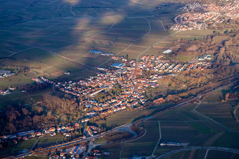 Siebeldingen in the state Rhineland-Palatinate, Germany seen from above