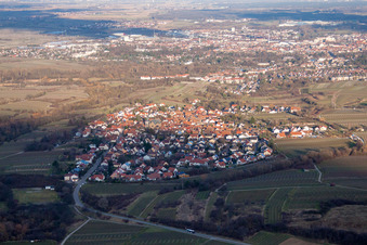 Bird's eye view of District Arzheim in Landau in der Pfalz in the state Rhineland-Palatinate, Germany