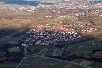 District Arzheim in Landau in der Pfalz in the state Rhineland-Palatinate, Germany viewn from the air