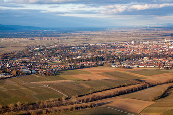 Landau from the west in Landau in der Pfalz in the state Rhineland-Palatinate, Germany from a drone