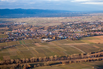 Landau from the west in Landau in der Pfalz in the state Rhineland-Palatinate, Germany seen from a drone