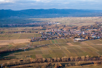 Aerial view of Landau from the west in Landau in der Pfalz in the state Rhineland-Palatinate, Germany