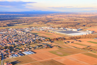 Aerial view of Interpark from the southwest in Offenbach an der Queich in the state Rhineland-Palatinate, Germany