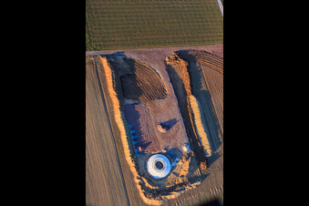 Construction site for the foundation of a wind turbine in Offenbach an der Queich in the state Rhineland-Palatinate, Germany