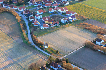Aerial photograpy of Poor Souls Chapel on Knittelsheimer Weg in Herxheimweyher in the state Rhineland-Palatinate, Germany