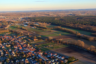 Model sports field in Rülzheim in the state Rhineland-Palatinate, Germany