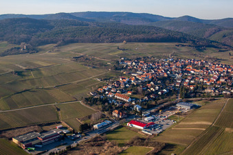 Aerial photograpy of District Schweigen in Schweigen-Rechtenbach in the state Rhineland-Palatinate, Germany