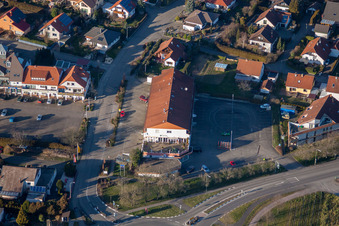 District Rechtenbach in Schweigen-Rechtenbach in the state Rhineland-Palatinate, Germany seen from a drone