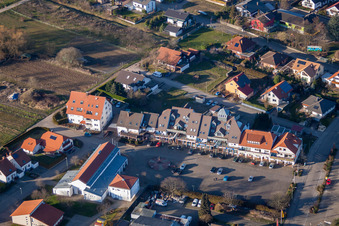 Bird's eye view of District Schweigen in Schweigen-Rechtenbach in the state Rhineland-Palatinate, Germany
