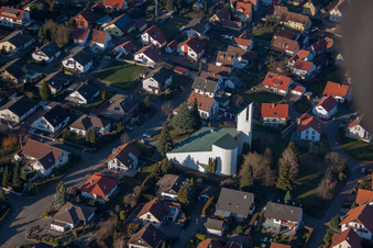 Aerial view of District Rechtenbach in Schweigen-Rechtenbach in the state Rhineland-Palatinate, Germany