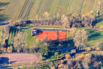 Tennis courts of the TCO Oberotterbach tennis club in Dörrenbach in the state Rhineland-Palatinate, Germany