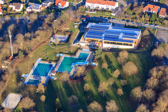 Rebmeerbad Bad Bergzabern in winter in Bad Bergzabern in the state Rhineland-Palatinate, Germany