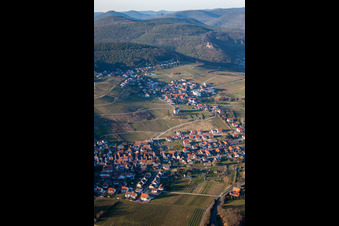 Oblique view of District Gleiszellen in Gleiszellen-Gleishorbach in the state Rhineland-Palatinate, Germany