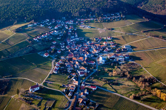 District Gleiszellen in Gleiszellen-Gleishorbach in the state Rhineland-Palatinate, Germany out of the air