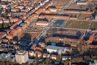 Landau in der Pfalz in the state Rhineland-Palatinate, Germany seen from above