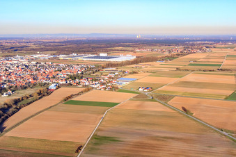 Interpark from the southwest in winter in Offenbach an der Queich in the state Rhineland-Palatinate, Germany