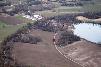 Lauterbourg in the state Bas-Rhin, France seen from above