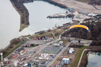 Bird's eye view of Lauterbourg in the state Bas-Rhin, France