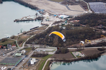 Lauterbourg in the state Bas-Rhin, France viewn from the air