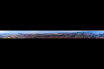 Panorama of the Black Forest in winter from Ettlingen to Loffenau in Malsch in the state Baden-Wuerttemberg, Germany