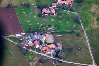 Aerial photograpy of Rimmelsbacher Hof in the district Völkersbach in Malsch in the state Baden-Wuerttemberg, Germany