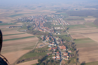 Scheibenhard in the state Bas-Rhin, France from a drone