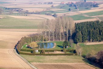 Siegen in the state Bas-Rhin, France from the drone perspective