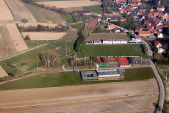 Hunspach in the state Bas-Rhin, France seen from above