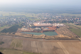 Oblique view of Kuhlendorf in the state Bas-Rhin, France
