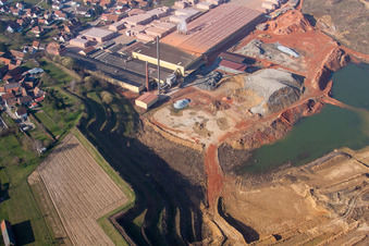 Niederbetschdorf in the state Bas-Rhin, France from above