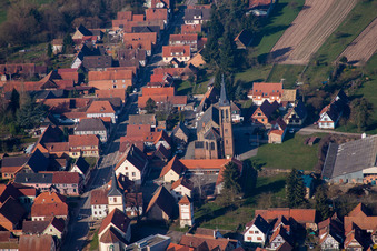 Niederbetschdorf in the state Bas-Rhin, France from the plane