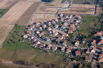 Schwabwiller in the state Bas-Rhin, France seen from above