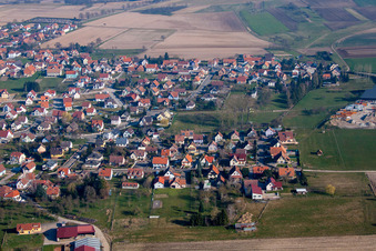 Surbourg in the state Bas-Rhin, France viewn from the air