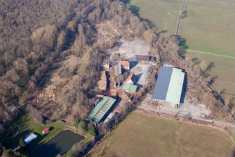 Surbourg in the state Bas-Rhin, France seen from a drone