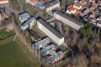 Walbourg in the state Bas-Rhin, France from the plane
