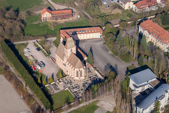 Bird's eye view of Walbourg in the state Bas-Rhin, France