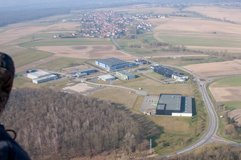 Eschbach in the state Bas-Rhin, France from above