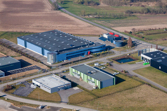 Eschbach in the state Bas-Rhin, France from the plane