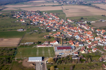 Eschbach in the state Bas-Rhin, France from a drone