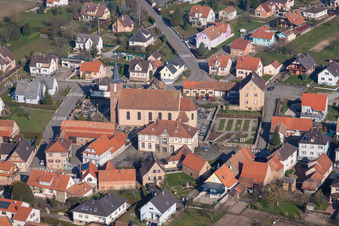 Aerial view of Eschbach in the state Bas-Rhin, France