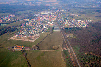 Bird's eye view of Mertzwiller in the state Bas-Rhin, France
