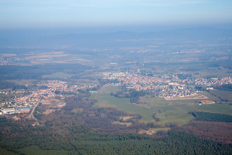 Schweighouse-sur-Moder in the state Bas-Rhin, France out of the air