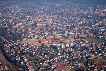 Haguenau in the state Bas-Rhin, France from a drone